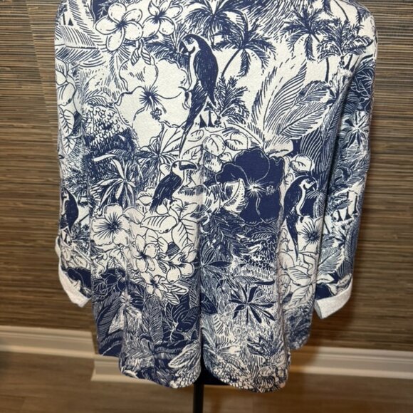 Terry Jungle Theme Crop Sweater - Picture 2 of 2